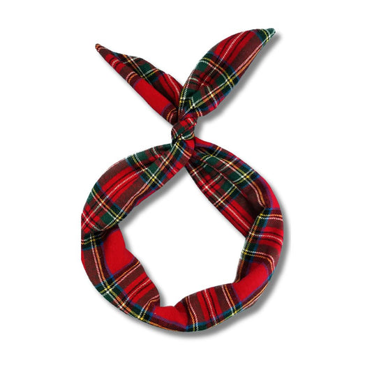 red tartan plaid flannel headband