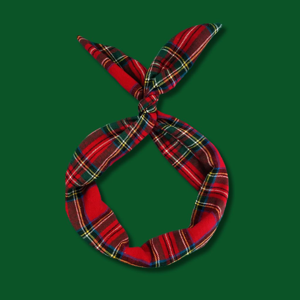 Red Tartan Plaid Flannel Wire Headband