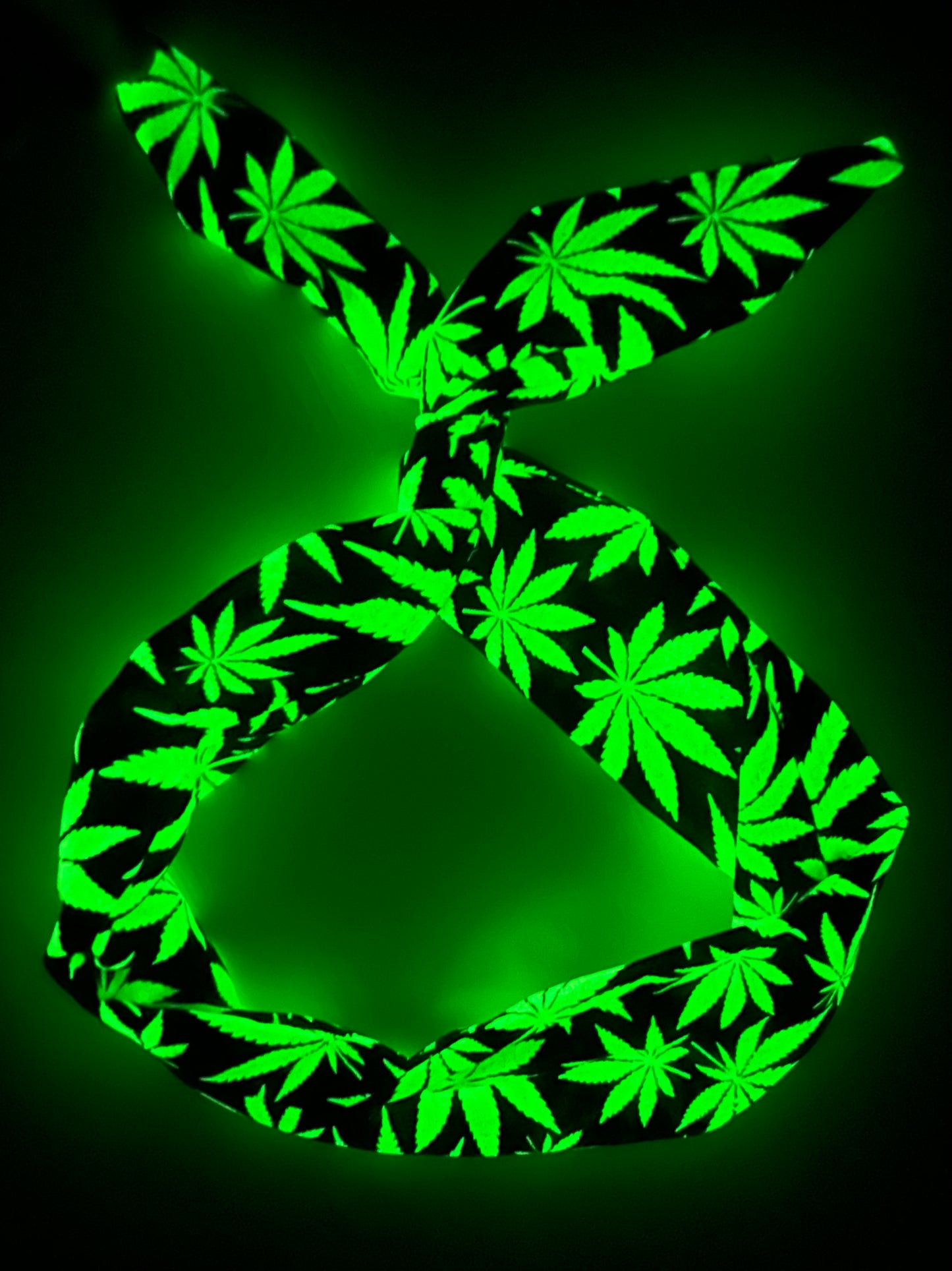 marijuana leaf glow in the dark headband