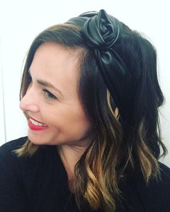 Black Pleather Wire Headband