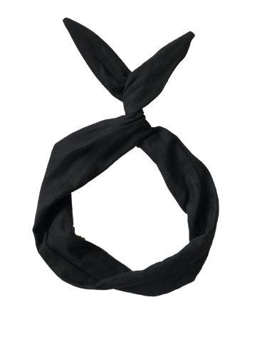 Black Linen Wire Headband