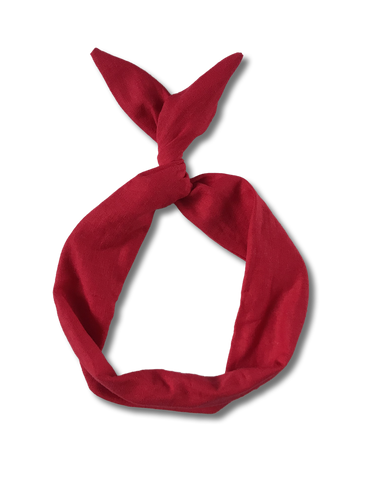 Red Linen Wire Headband