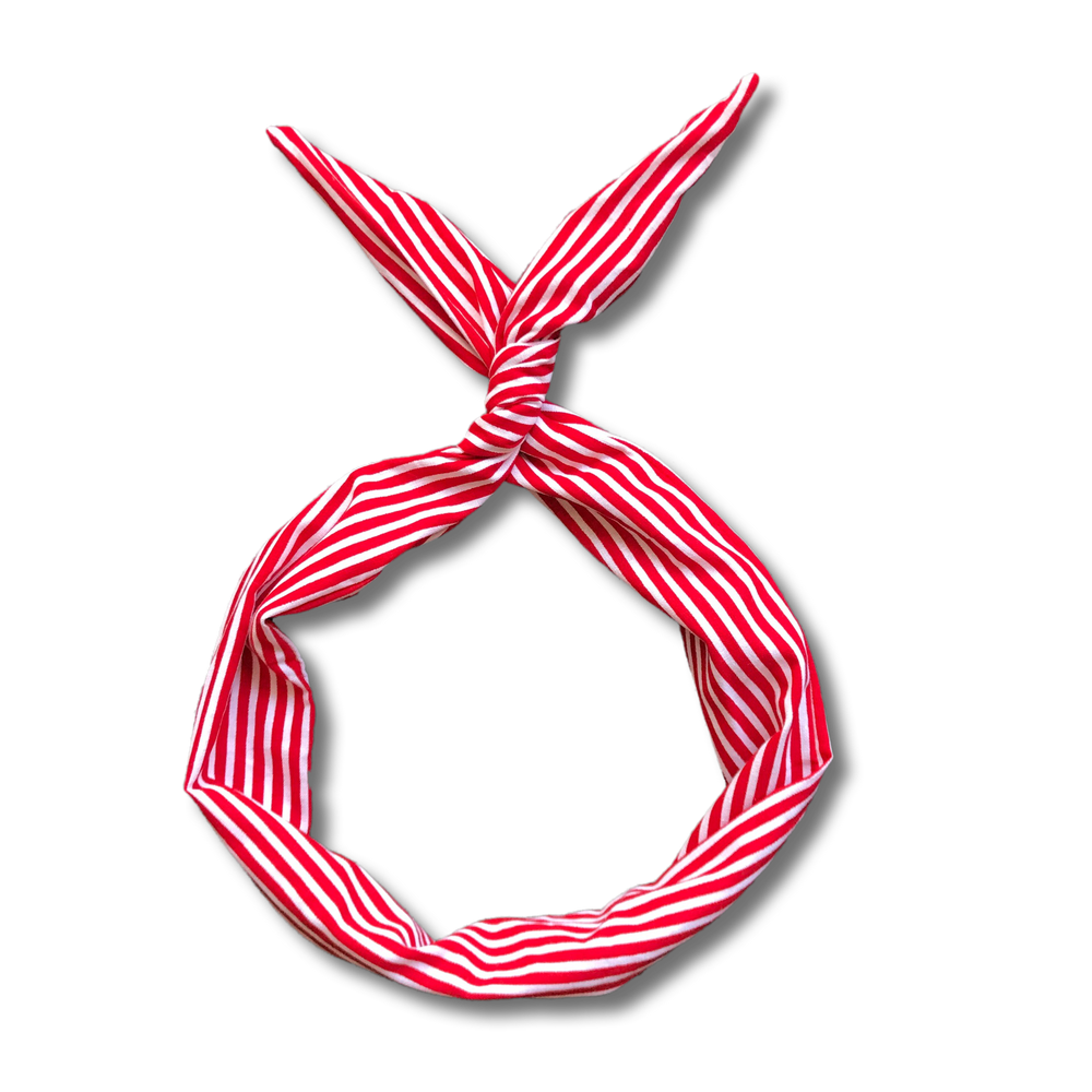 Red and White Stripe Wire Headband