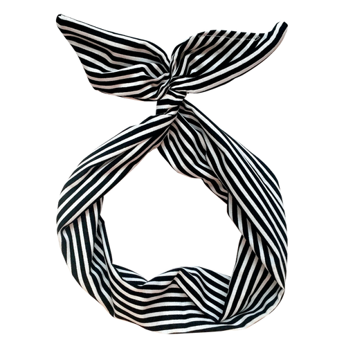 Black and White Stripe Wire Headband