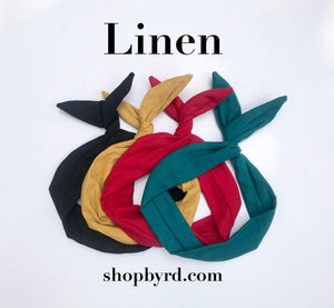 Teal Linen Wire Headband