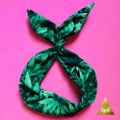 cannabis leaf wired headband