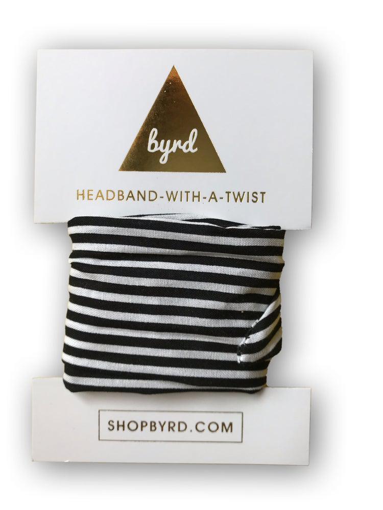 Black and White Stripe Wire Headband