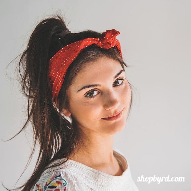 Red and White Polka Dot Wire Headband