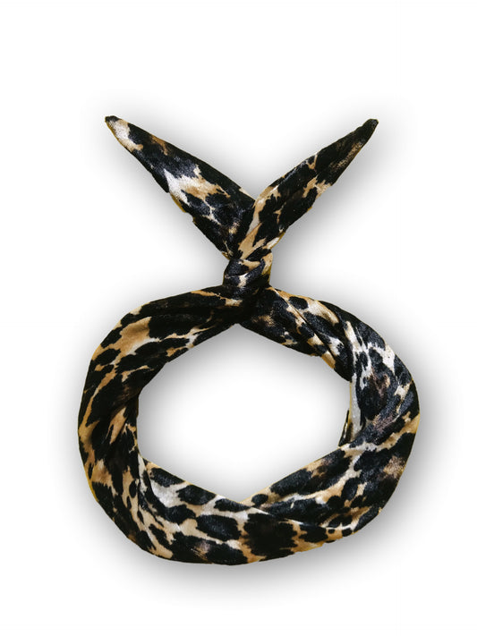 Leopard Print Velvet Wire Headband